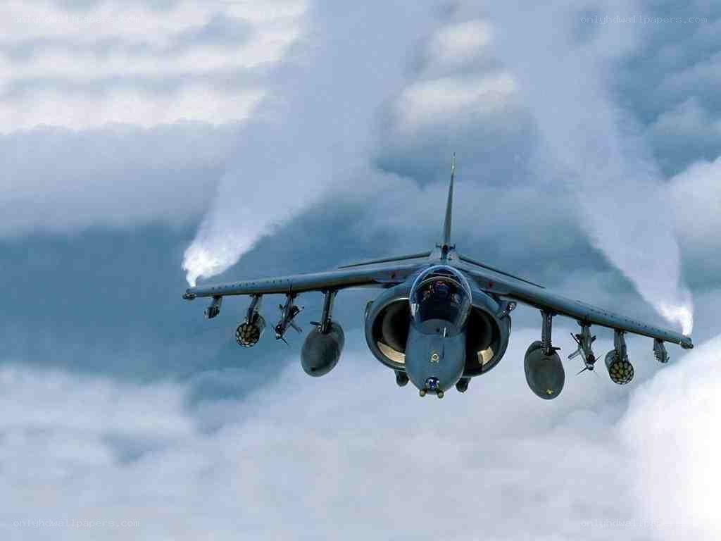 Harrier jet in flight