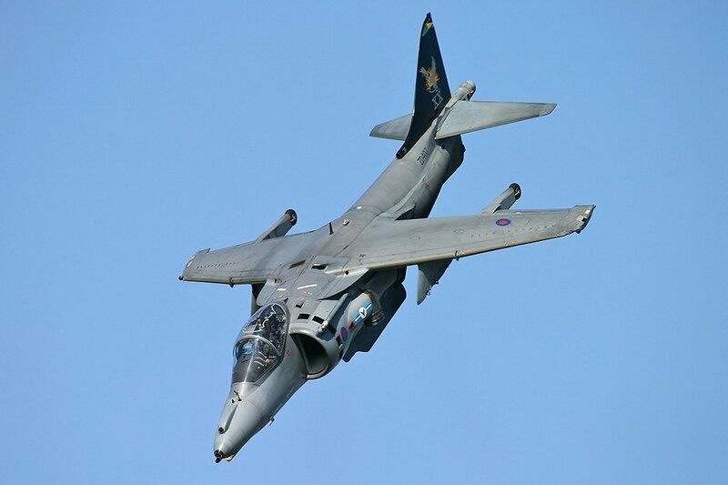 Harrier jet in flight