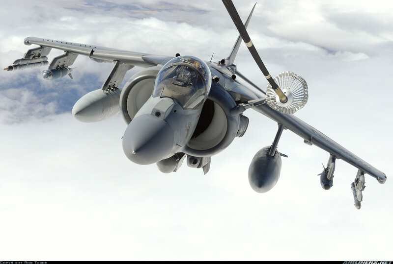 Harrier jet in flight