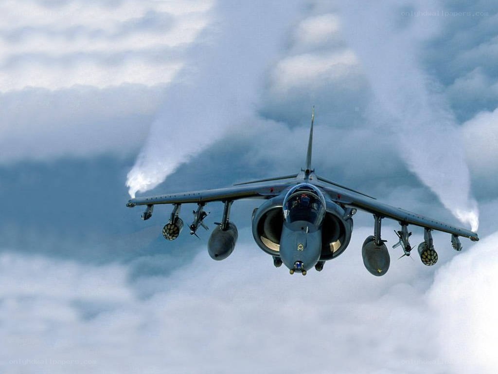 Harrier jet in flight