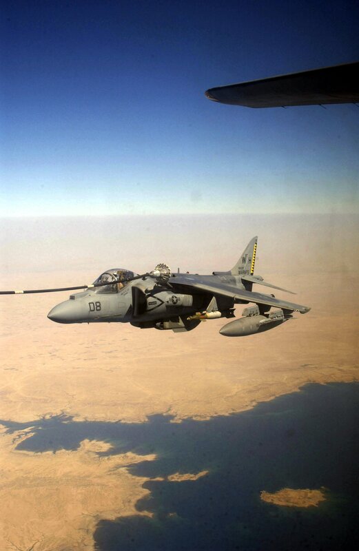 Harrier Jet in Flight — Gray, Dramatic