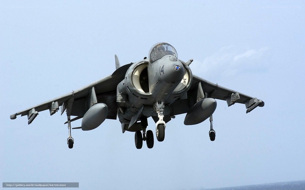 Harrier jet in flight