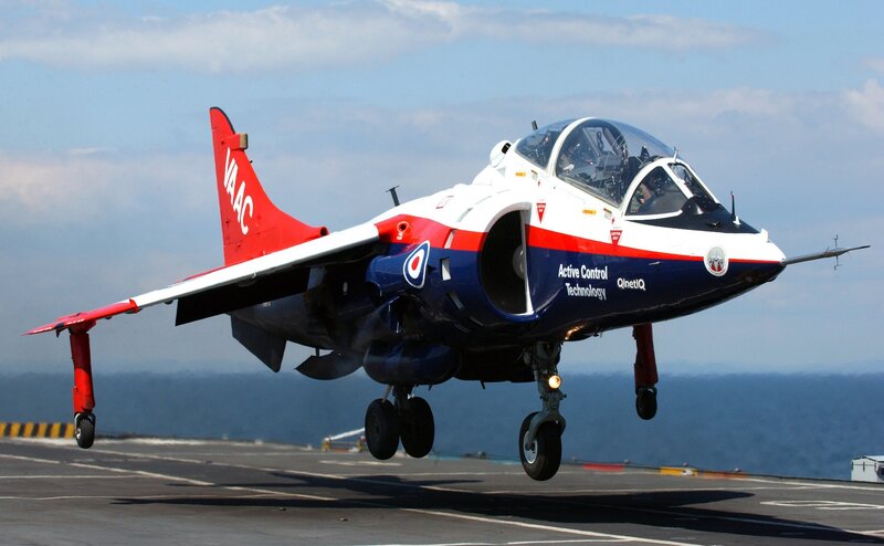 Harrier jet taking off