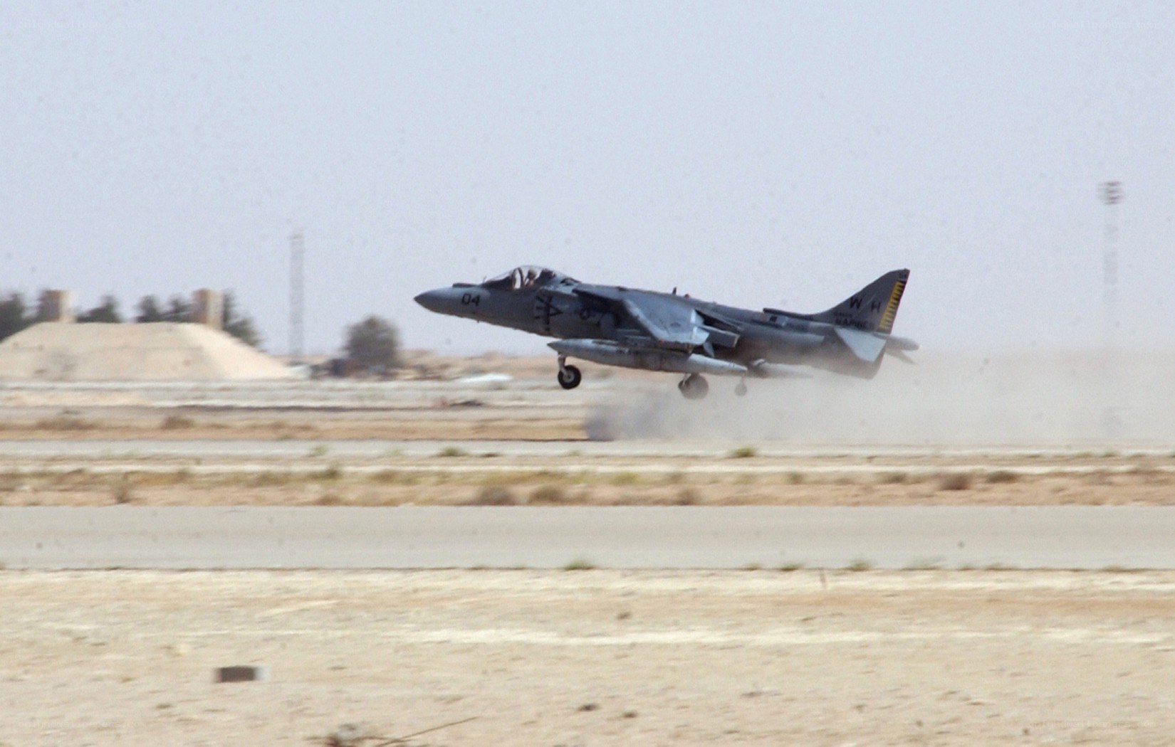 Harrier jet taking off