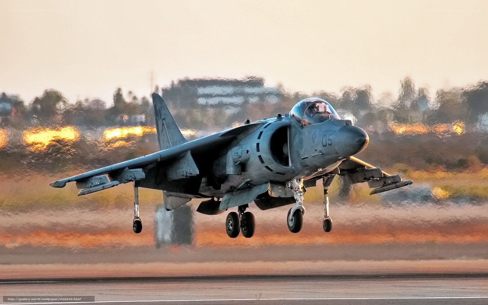 Harrier jet taking off