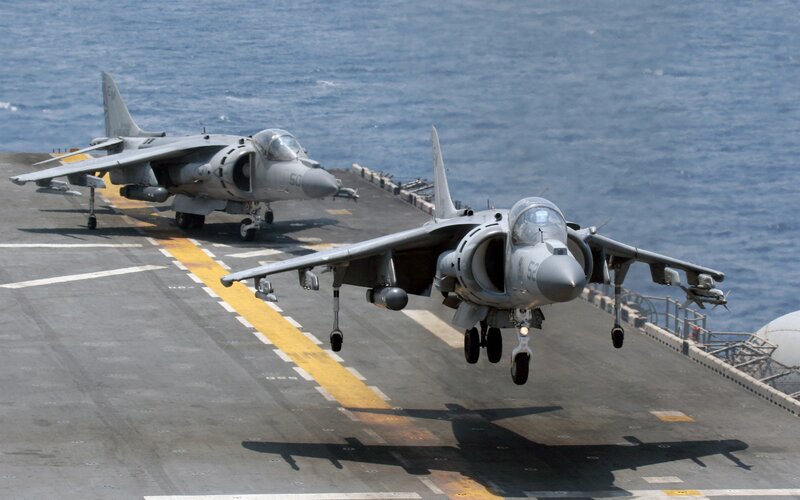 Harrier Jump Jet — Gray, Dramatic, Afternoon, Photograph