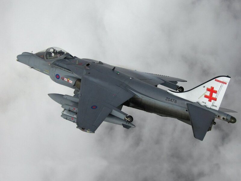 Harrier Jump Jet — Gray, Dramatic, Photograph