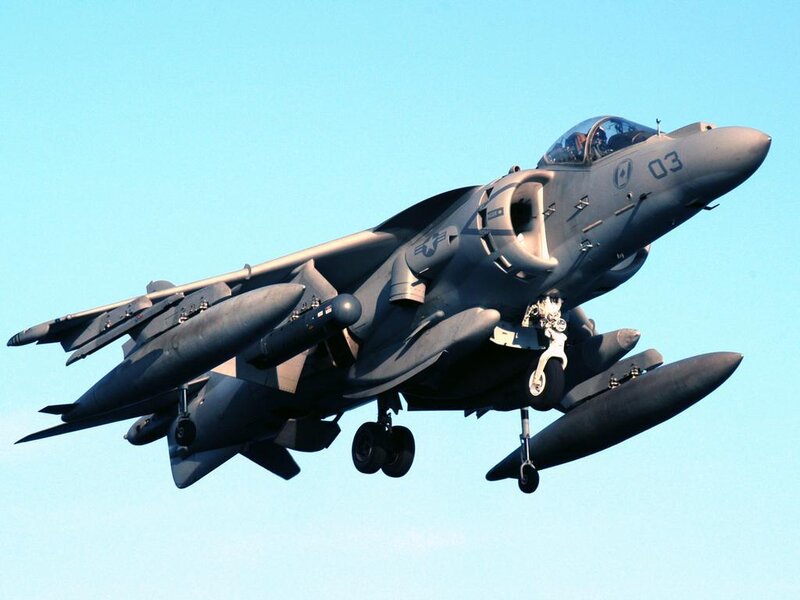 Harrier Jump Jet — Gray, Dynamic, Afternoon, Photograph, Aircraft, Wings