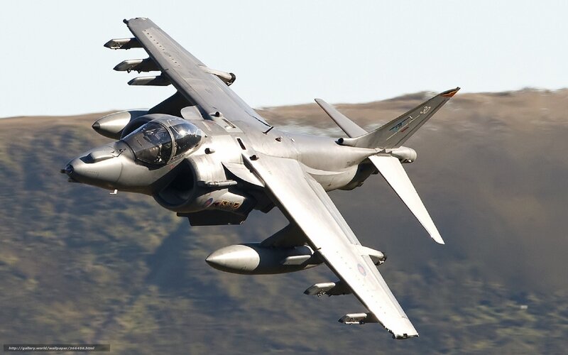 Harrier Jump Jet — Gray, Dynamic, Afternoon, Photograph, Mountain