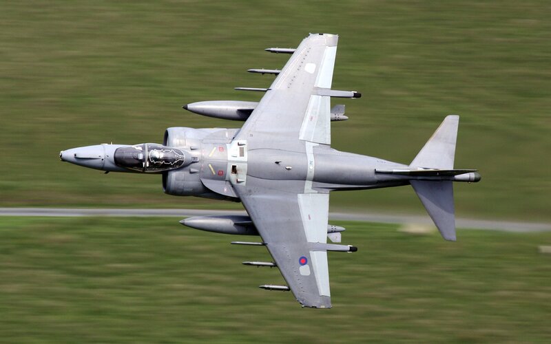 Harrier Jump Jet — Gray, Dynamic, Afternoon