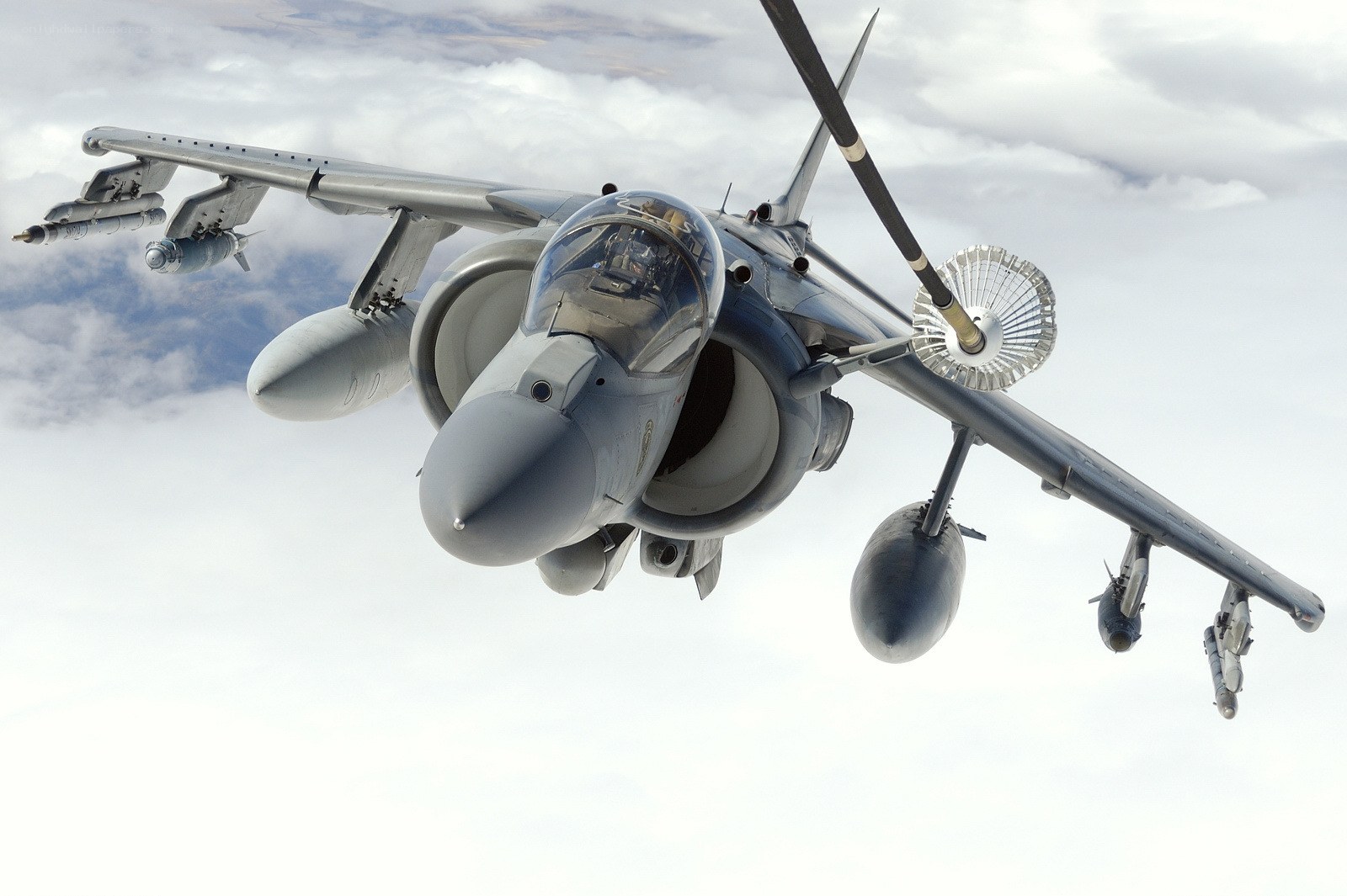 Harrier jump jet in flight