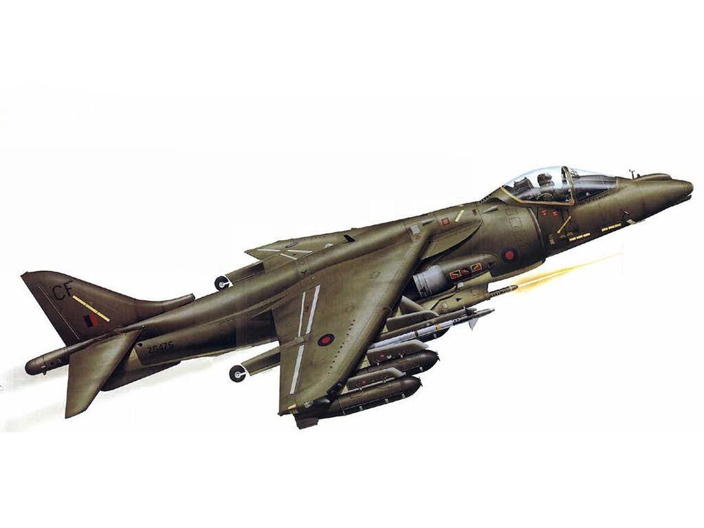 Harrier jump jet in flight
