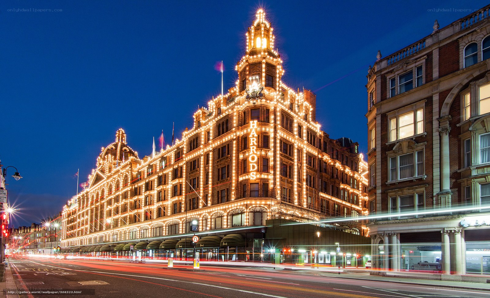 Harrods at night