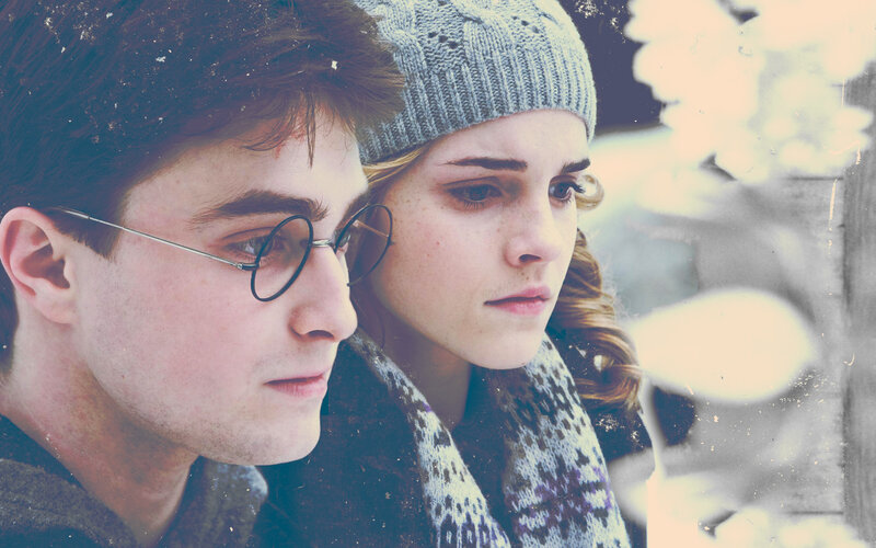 Harry and Hermione in winter