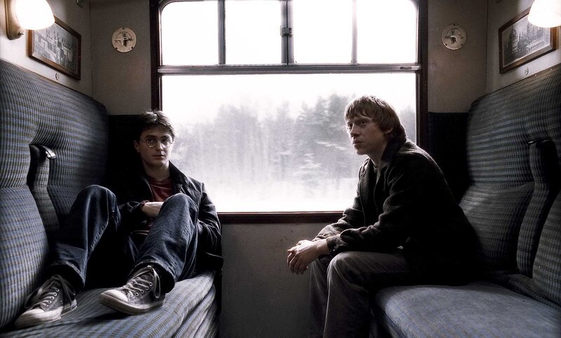 Harry and Ron on the train