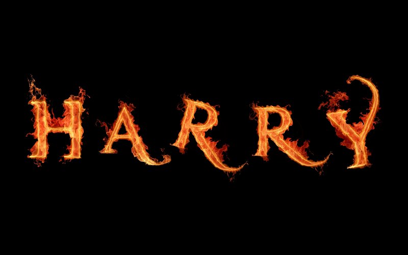 Harry in flames