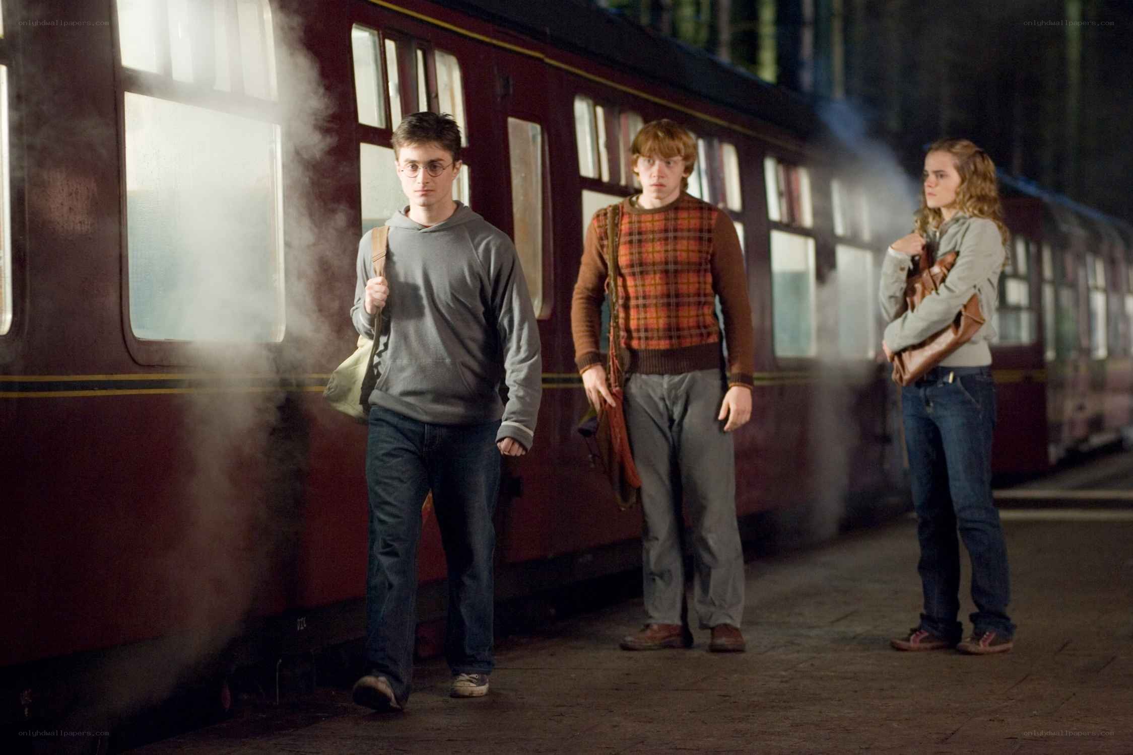 Harry Potter and friends at train station