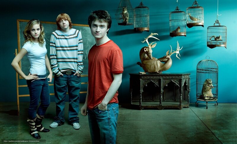 Harry Potter and friends in classroom