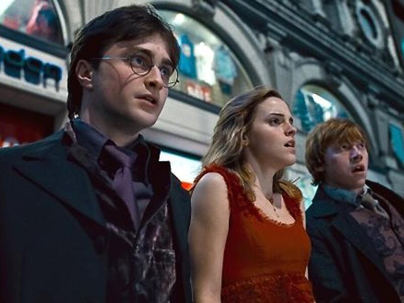Harry Potter and friends in Diagon Alley
