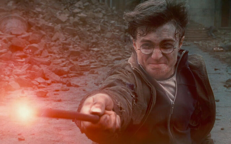 Harry Potter casting a spell