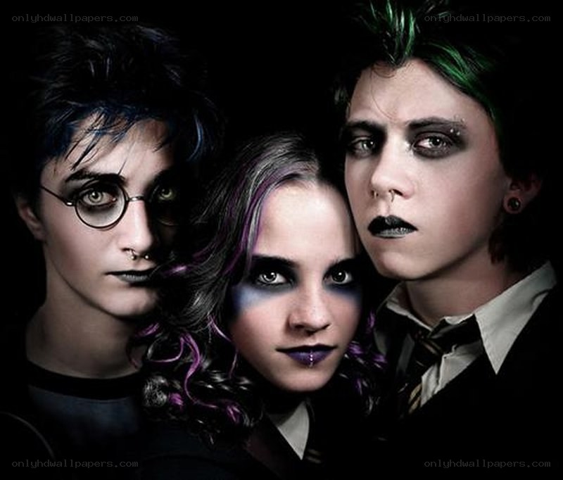 Harry Potter characters in goth style