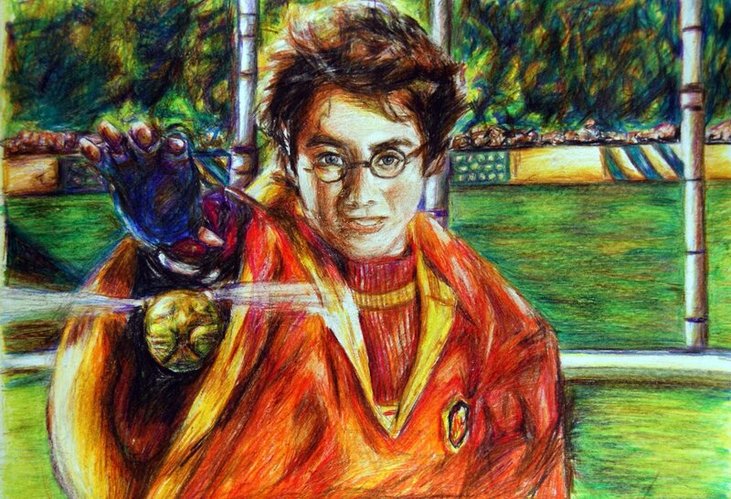 Harry Potter Holding Broom
