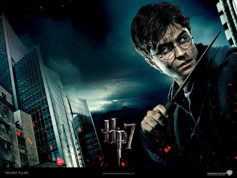 Harry Potter Holding Wand — Black, Dramatic, Night