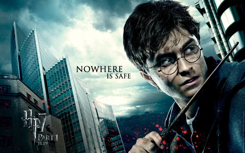 Harry Potter Holding Wand — Blue, Dramatic, Photograph