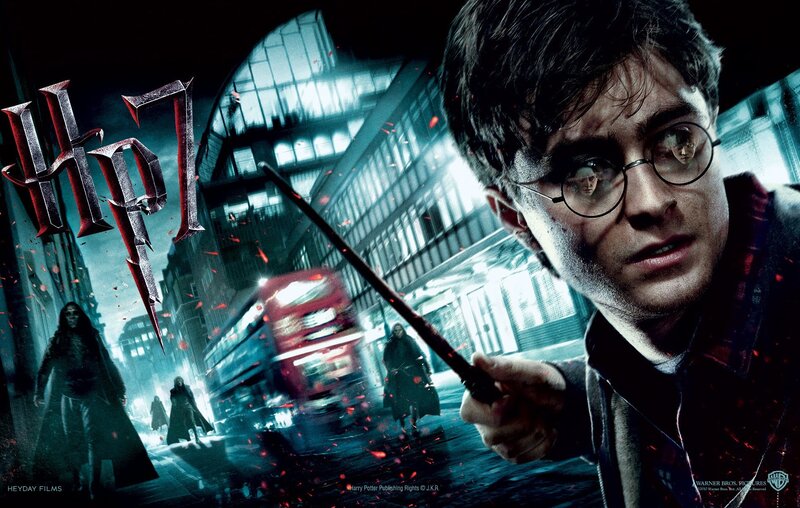 Harry Potter Holding Wand — Blue, Dramatic