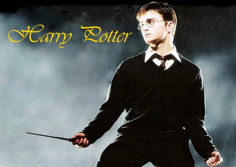 Harry Potter holding wand