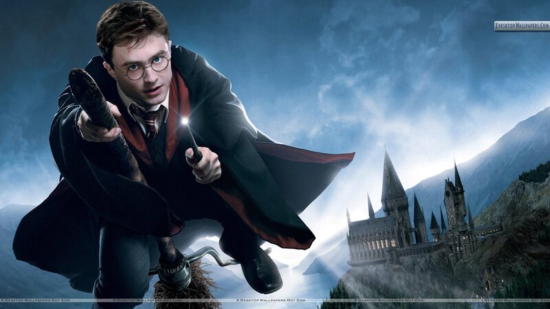 Harry Potter on Broomstick — Blue