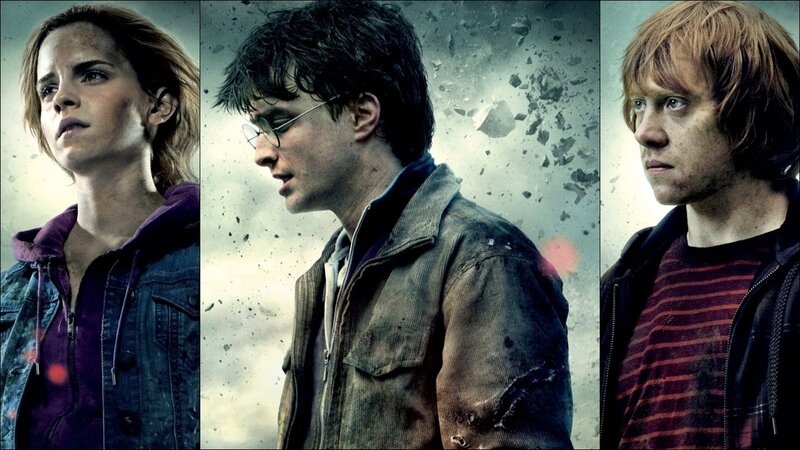 Harry Potter trio in battle gear