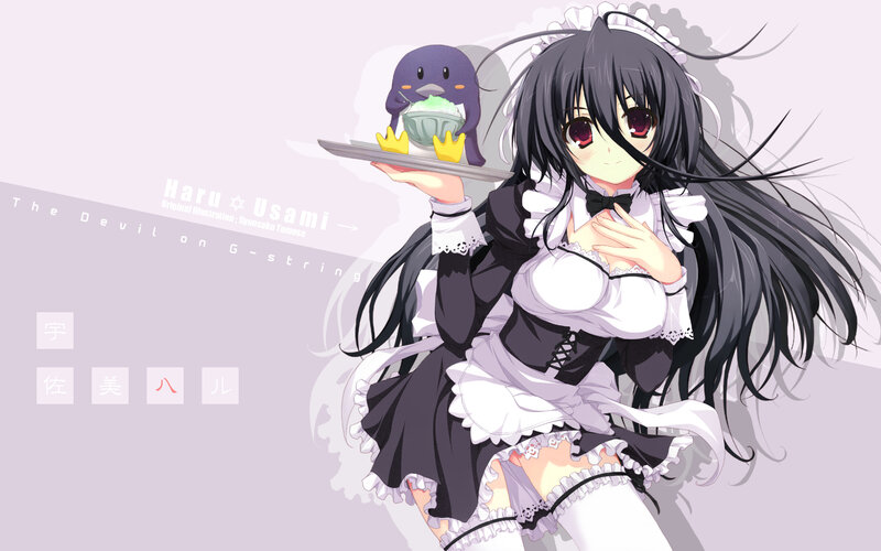 Haru Usami in a maid outfit