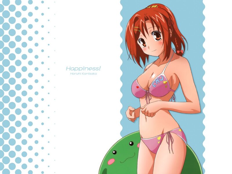 Haruhi in a pink bikini