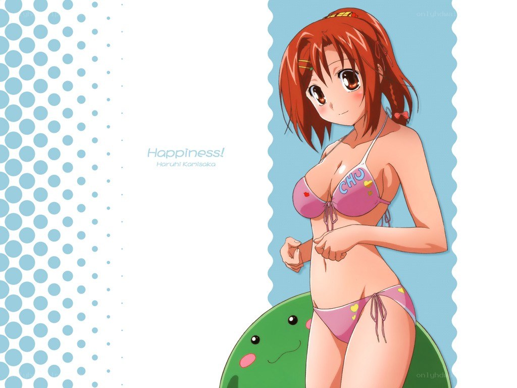 Haruhi in a pink bikini