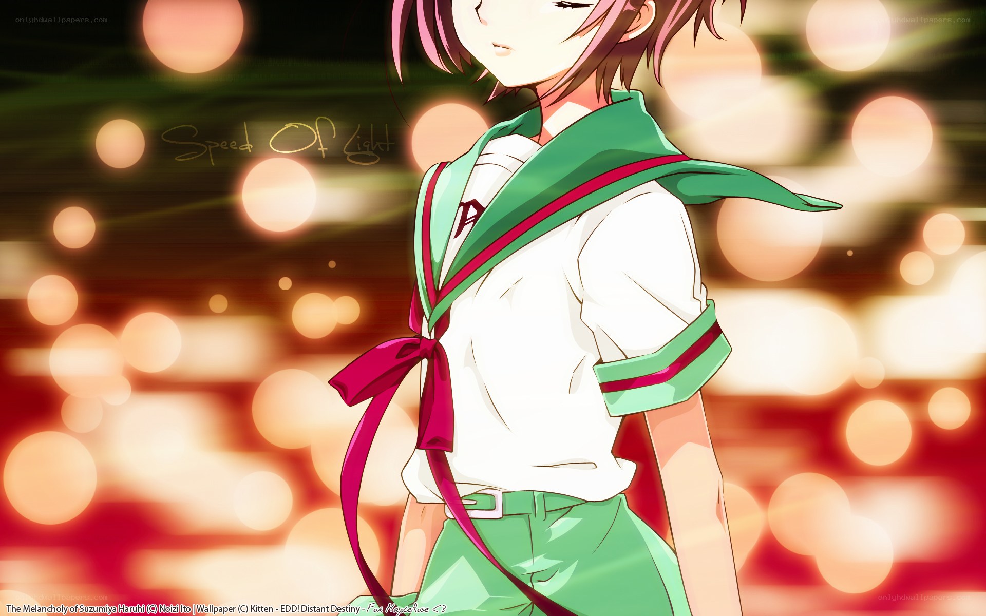 Haruhi in a school uniform