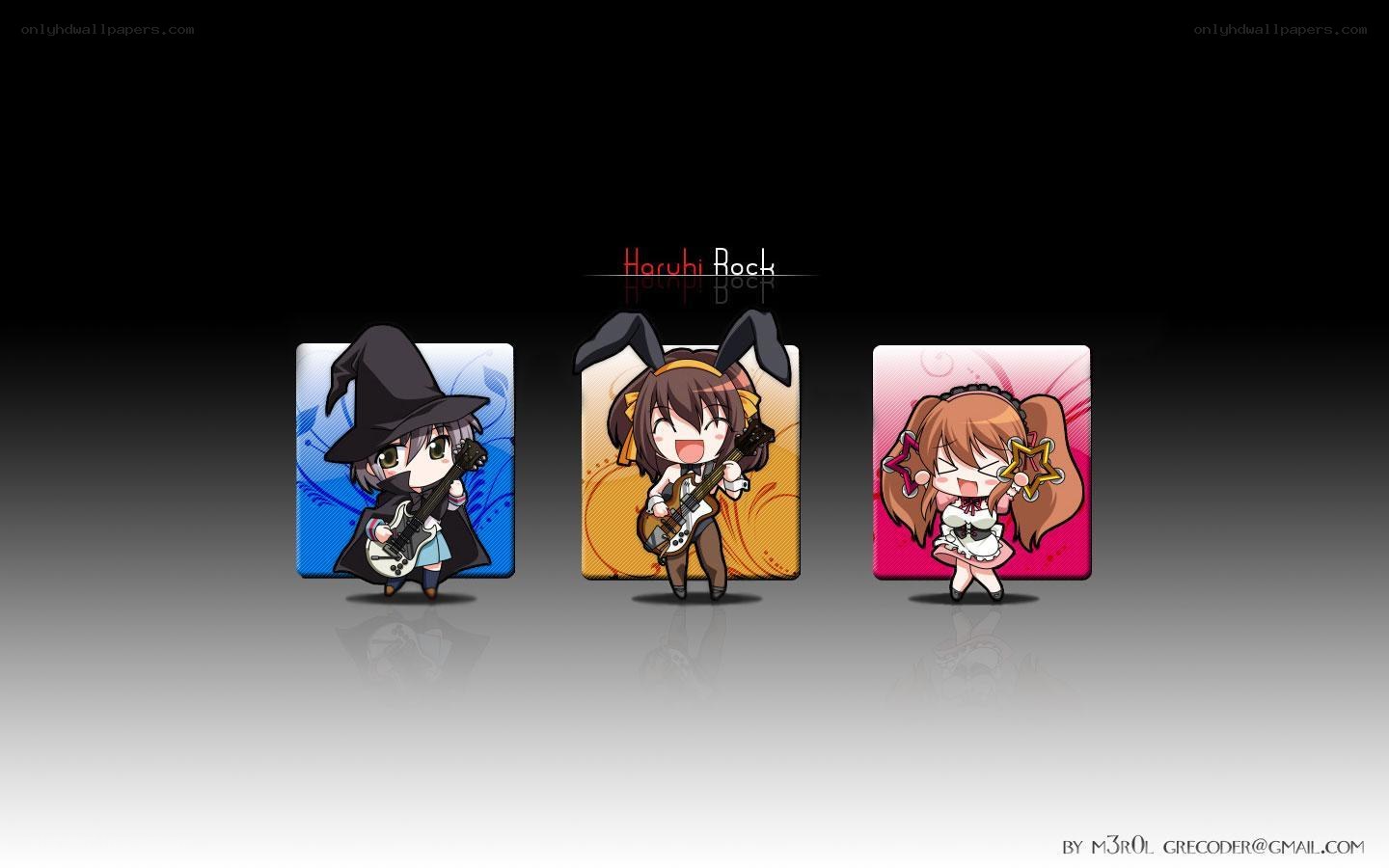 Haruhi Rock chibi characters
