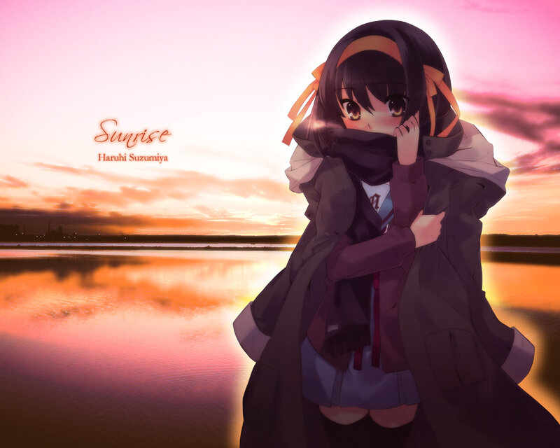 Haruhi Suzumiya at sunrise
