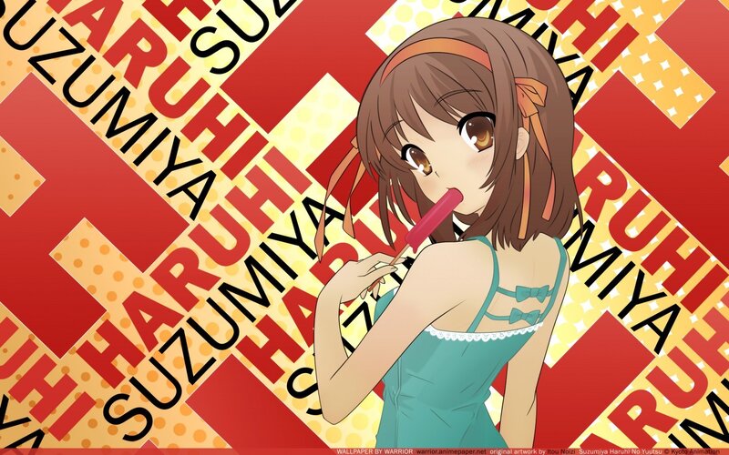 Haruhi Suzumiya eating ice cream