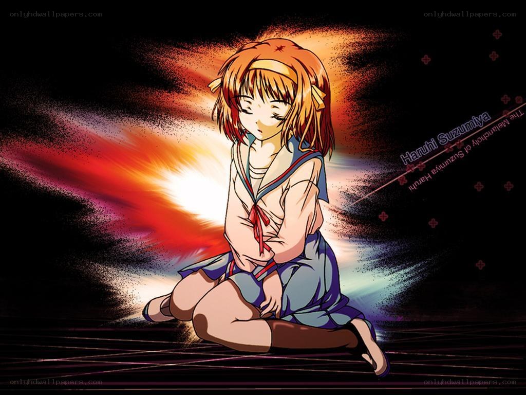 Haruhi Suzumiya in a dramatic pose