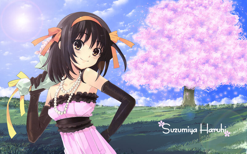 Haruhi Suzumiya in a field