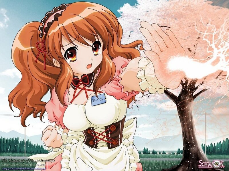 Haruhi Suzumiya in a field