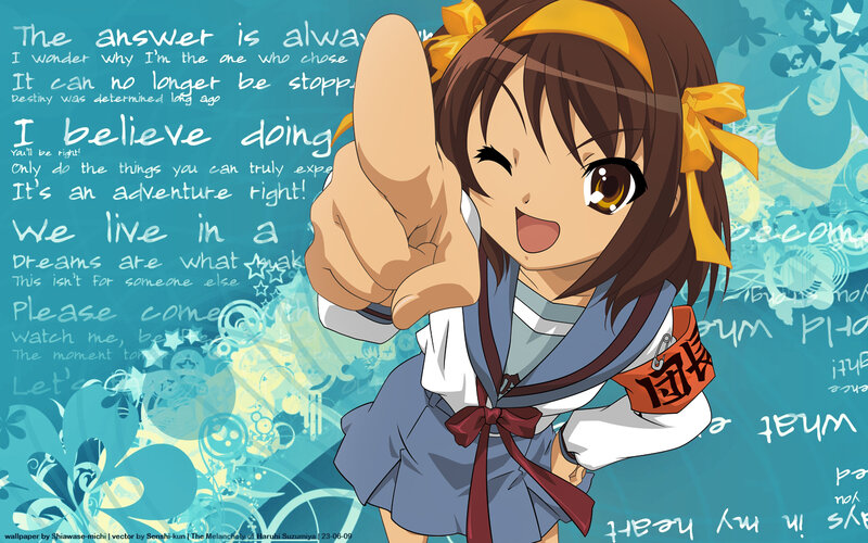 Haruhi Suzumiya pointing