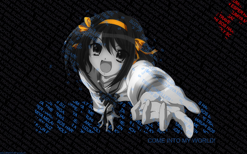 Haruhi Suzumiya reaching out