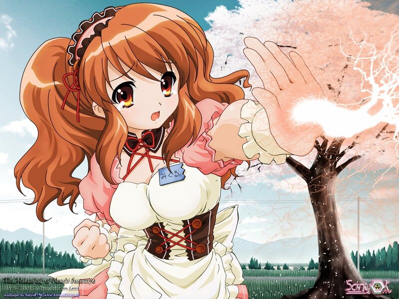 Haruhi Suzumiya with energy blast