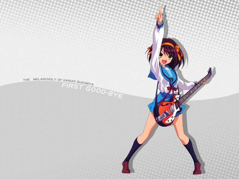 Haruhi Suzumiya with guitar