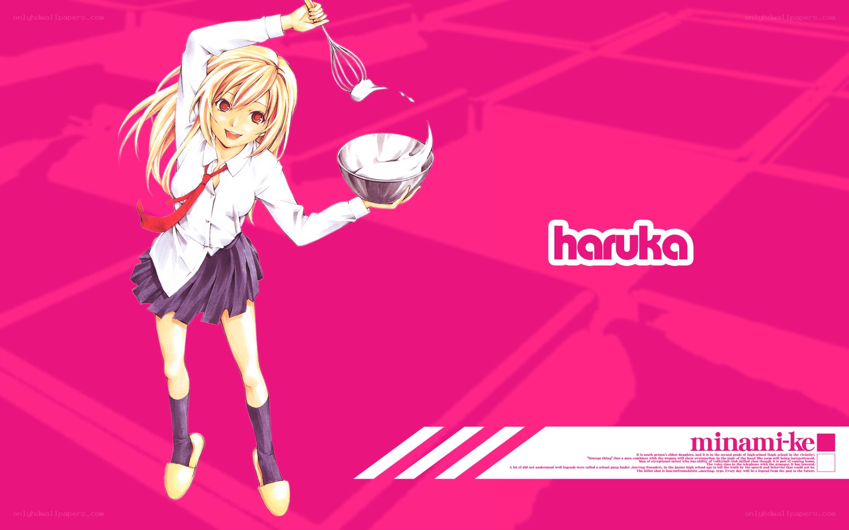 Haruka cooking with a whisk