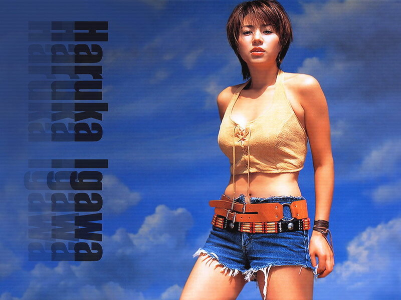 Haruka Igawa in denim shorts
