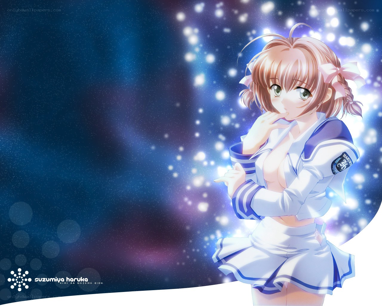Haruka in a school uniform