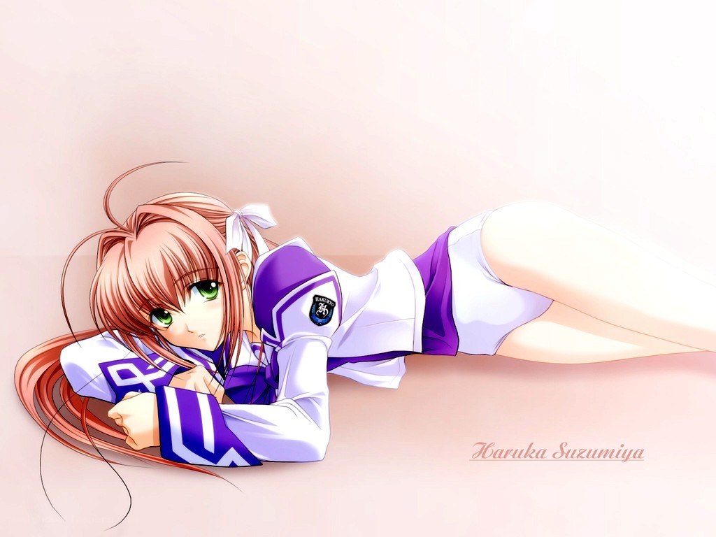 Haruka Suzumiya lying down